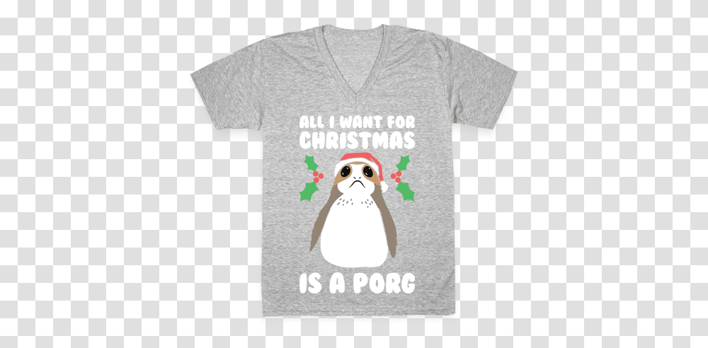 Christmas Is A Porg V Groundhog, Clothing, Apparel, Penguin, Bird Transparent Png