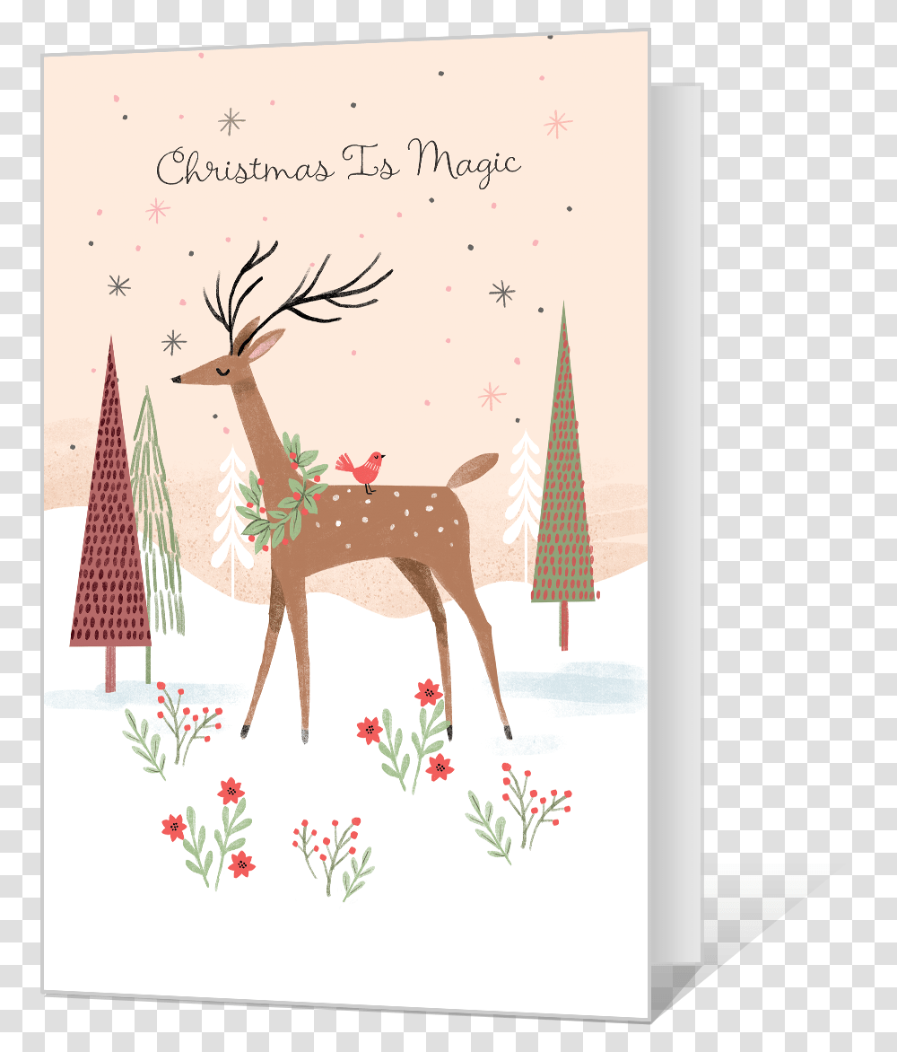 Christmas Is Magic Printable Reindeer, Antelope, Wildlife, Mammal, Animal Transparent Png