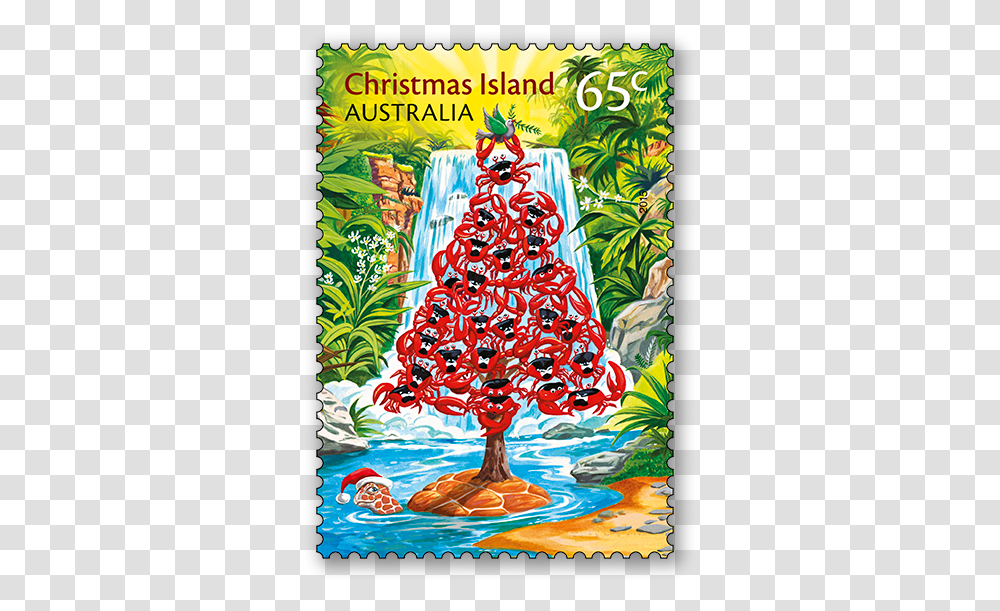 Christmas Island Postage Stamp, Tree, Plant, Poster, Advertisement Transparent Png