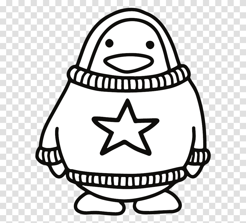 Christmas Jumper Penguin Digi Stamp Doodle, Stencil, Star Symbol, Food Transparent Png