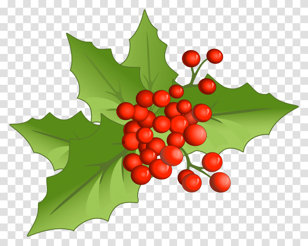 Christmas Large Mistletoe Clipart Christmas Decor Clip Art, Leaf, Plant, Fruit, Food Transparent Png