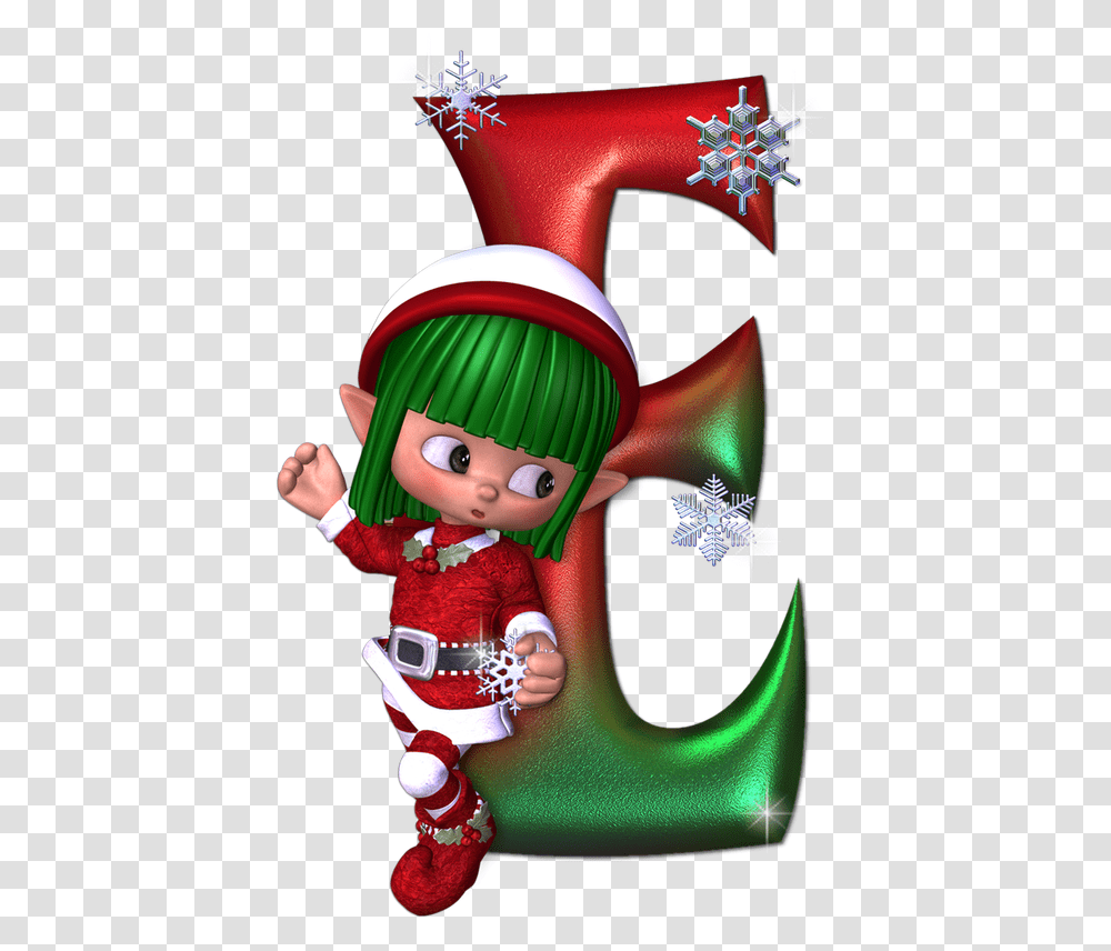 Christmas Letter E Elf, Toy, Person, Human, Doll Transparent Png