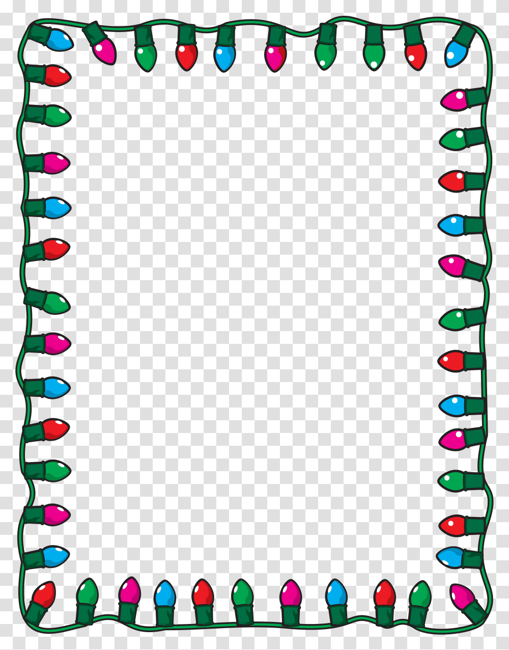 Christmas Lights Clip Art Christmas Paper Border, Pattern, Page Transparent Png
