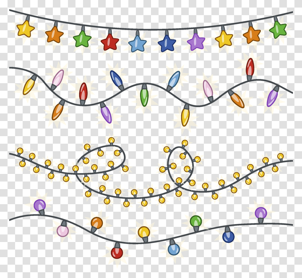 Christmas Lights Clipart Free Download Decorative, Graphics, Floral Design, Pattern, Chandelier Transparent Png