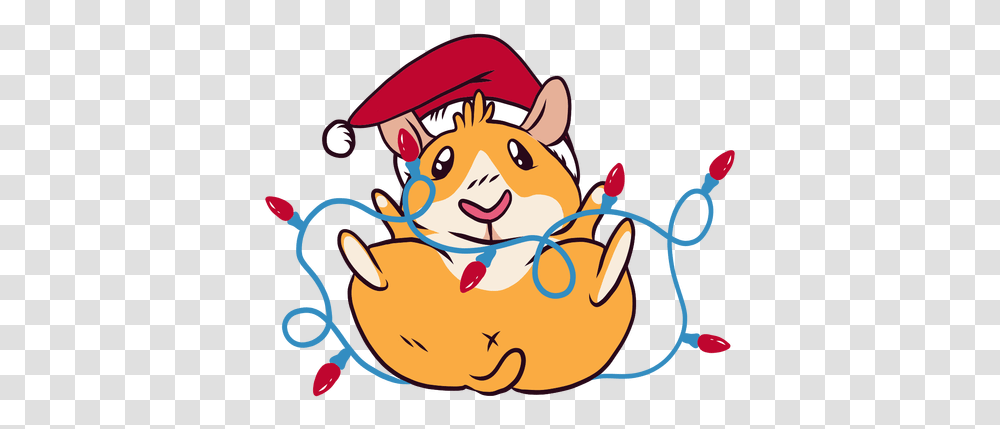 Christmas Lights Guinea Pig Cartoon Guinea Pig Christmas Vector, Elf, Face, Graphics, Food Transparent Png