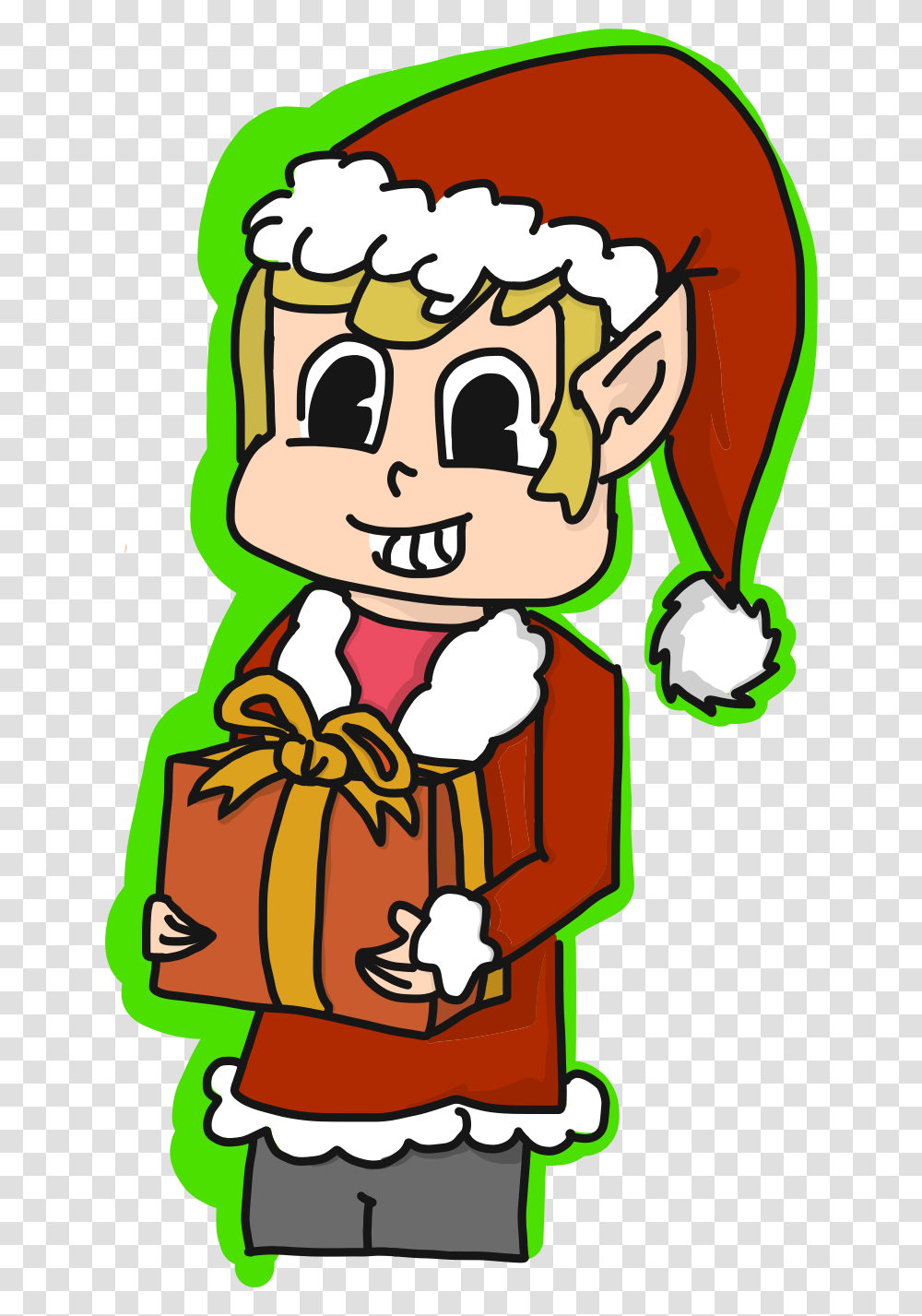 Christmas Link Zelda By Elog3000 Cartoon, Elf, Face, Costume, Plant Transparent Png
