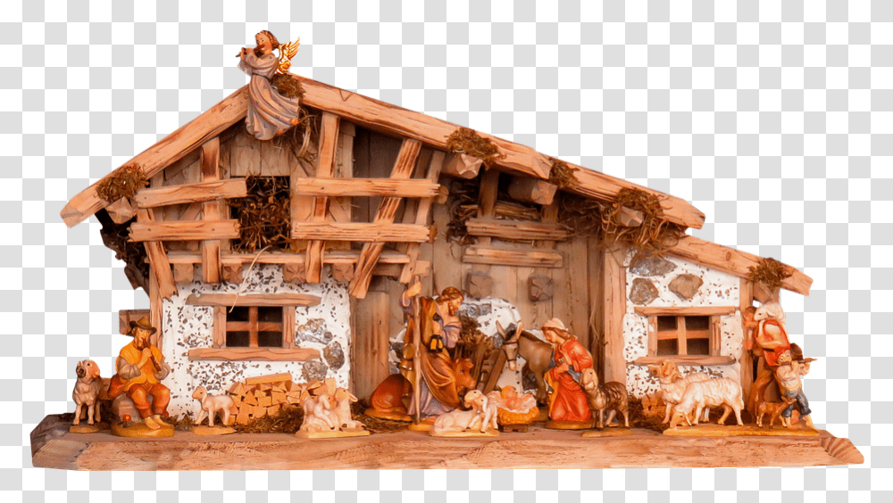 Christmas Nativity Scene Crib Father Christmas Cottage, Housing, Building, Nature, House Transparent Png