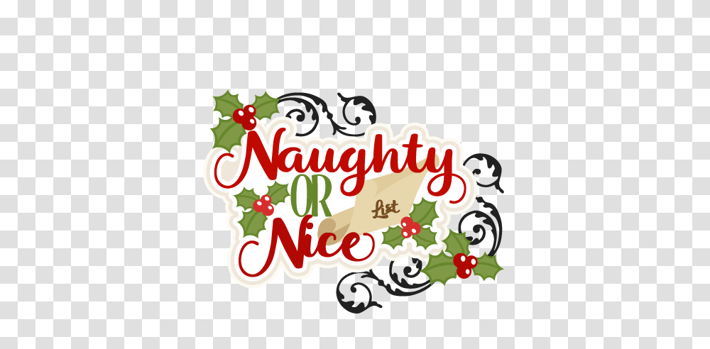 Christmas Naughty Or Nice Title Scrapbook Cute, Floral Design, Pattern Transparent Png