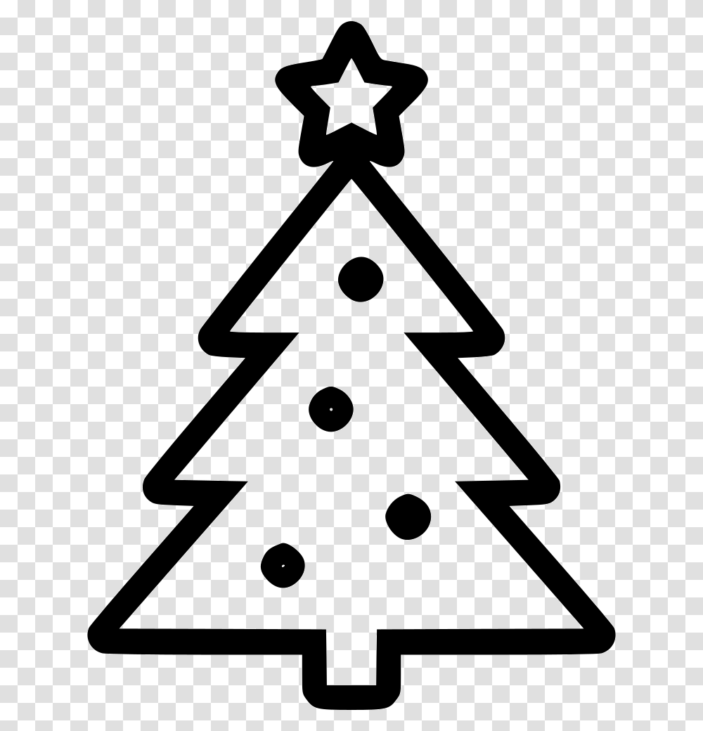 Christmas New Year Tree Icon Free Download, Triangle, Star Symbol, Stencil Transparent Png