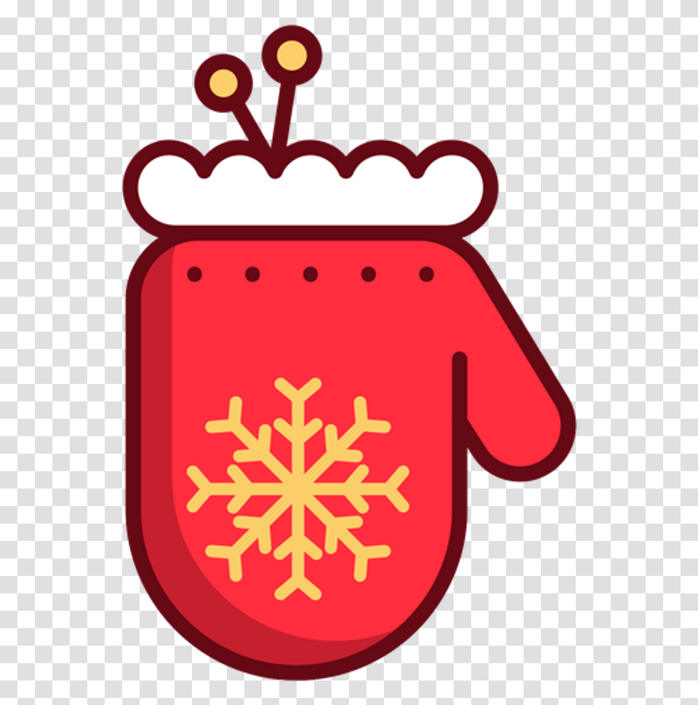 Christmas Newyear Red Yellow Snowflake Glove Clipart Apple Music Christmas Playlist, Logo, Trademark Transparent Png