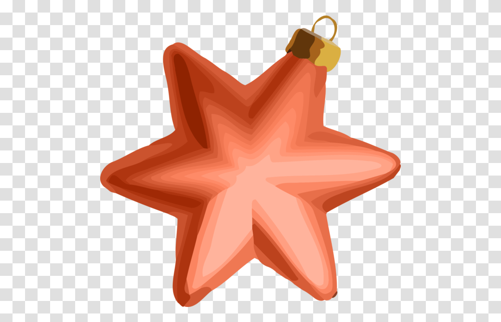 Christmas Orange Star Symbol For Christmas Ornament, Sea Life, Animal, Invertebrate, Starfish Transparent Png