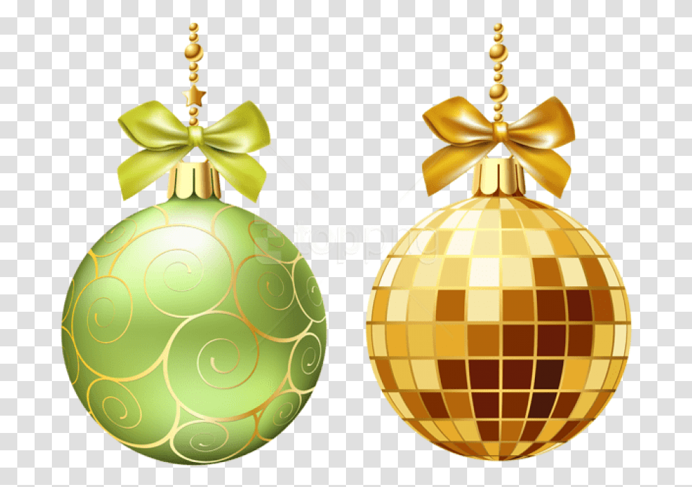 Christmas Ornament Clip Art Yellow Green Christmas Balls Transparent Png