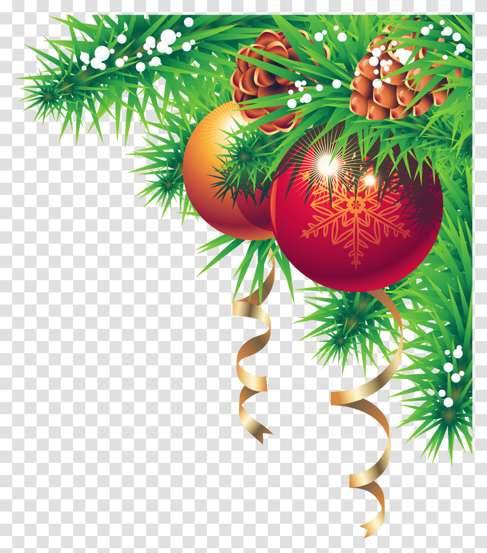 Christmas Ornament Decoration Christmas Corner Border, Tree, Plant, Graphics, Art Transparent Png