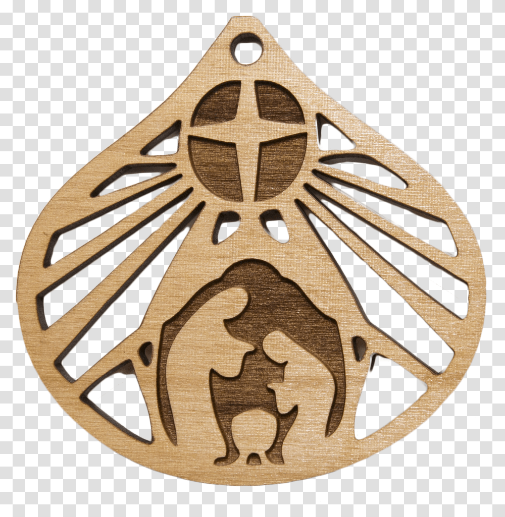 Christmas Ornament Nativity Tear Drop Cut Out Background Emblem, Symbol, Badge, Logo, Trademark Transparent Png