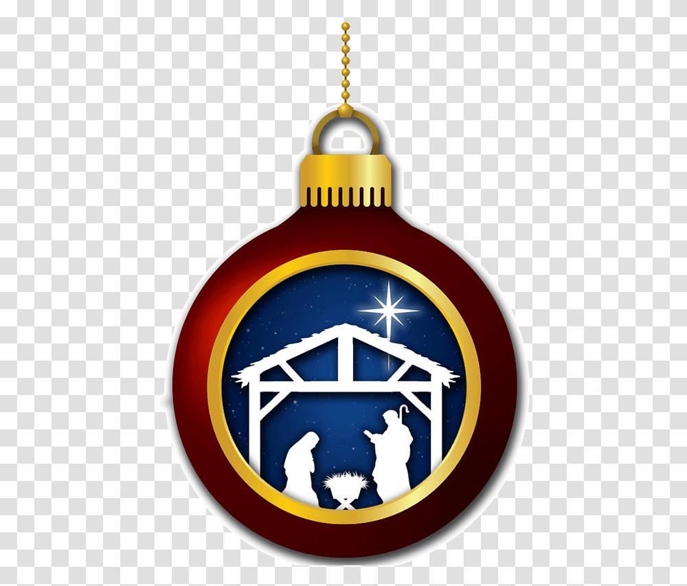 Christmas Ornament With Nativity Scene Clipart Free Jesus, Lighting, Fire Hydrant, Label, Text Transparent Png