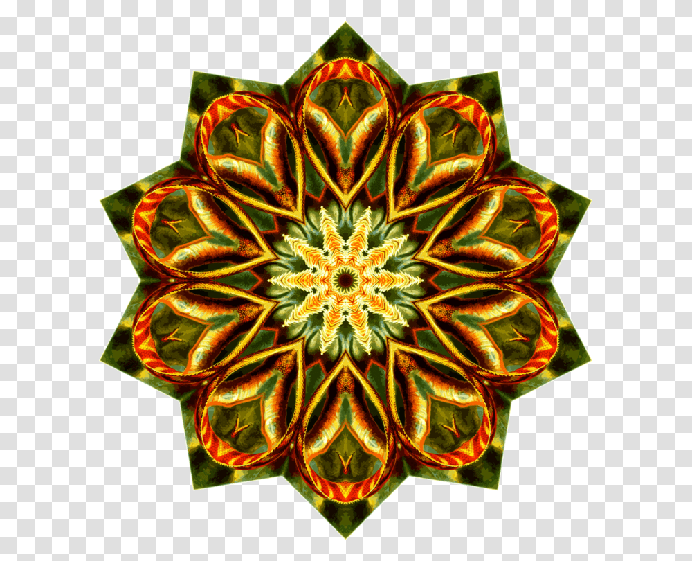 Christmas Ornamentflowersymmetry Motif, Pattern, Fractal, Pineapple, Fruit Transparent Png