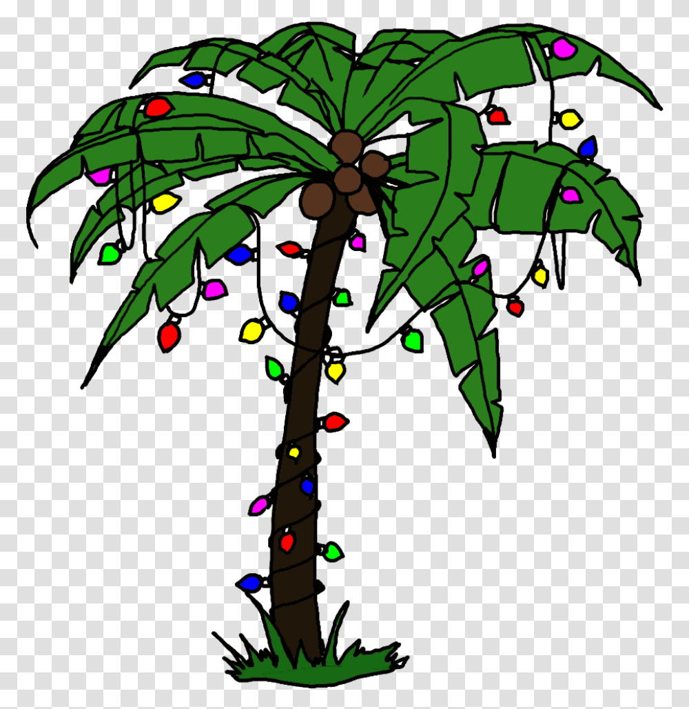 Christmas Palm Tree Cartoon, Plant, Lighting, Nature, Outdoors Transparent Png