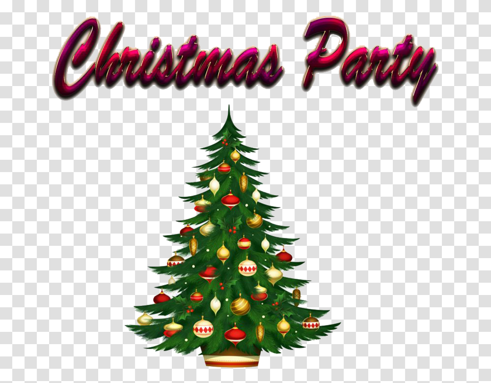 Christmas Party Animated Clipart Christmas Tree, Plant, Ornament Transparent Png