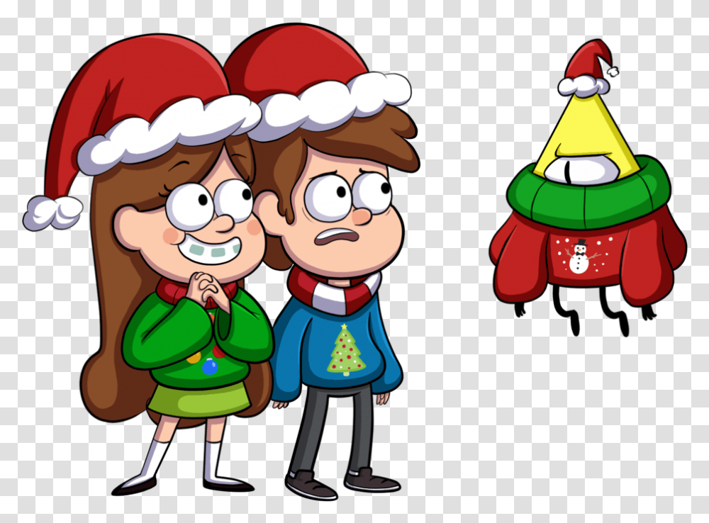 Christmas Party Clip Art Gravity Falls Christmas Sweater, Person, Elf, People, Performer Transparent Png