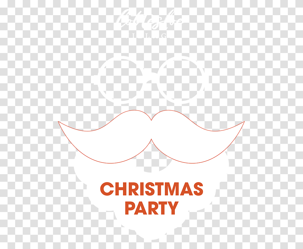 Christmas Party Illustration, Label, Sticker, Mustache Transparent Png