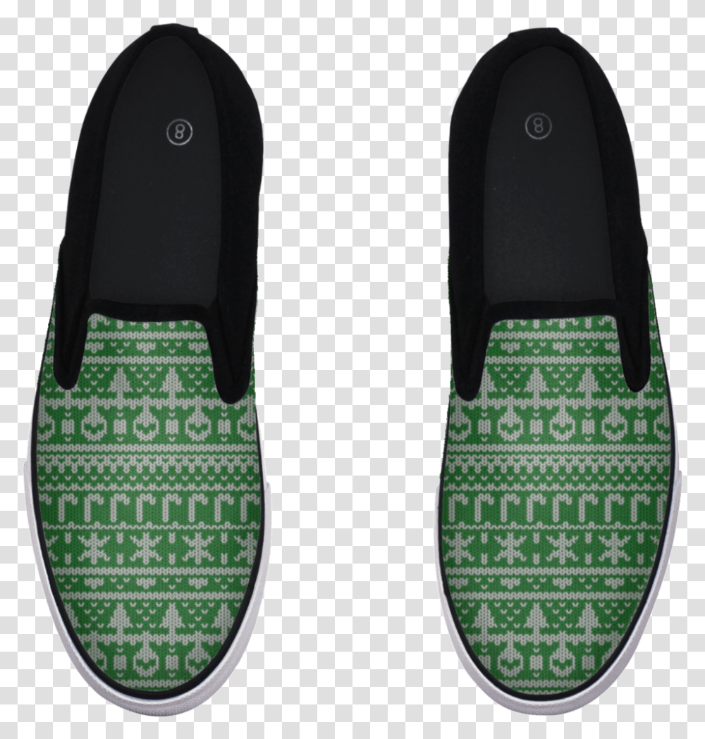 Christmas Pattern Slip On Shoe Shoe, Clothing, Apparel, Footwear, Flip-Flop Transparent Png