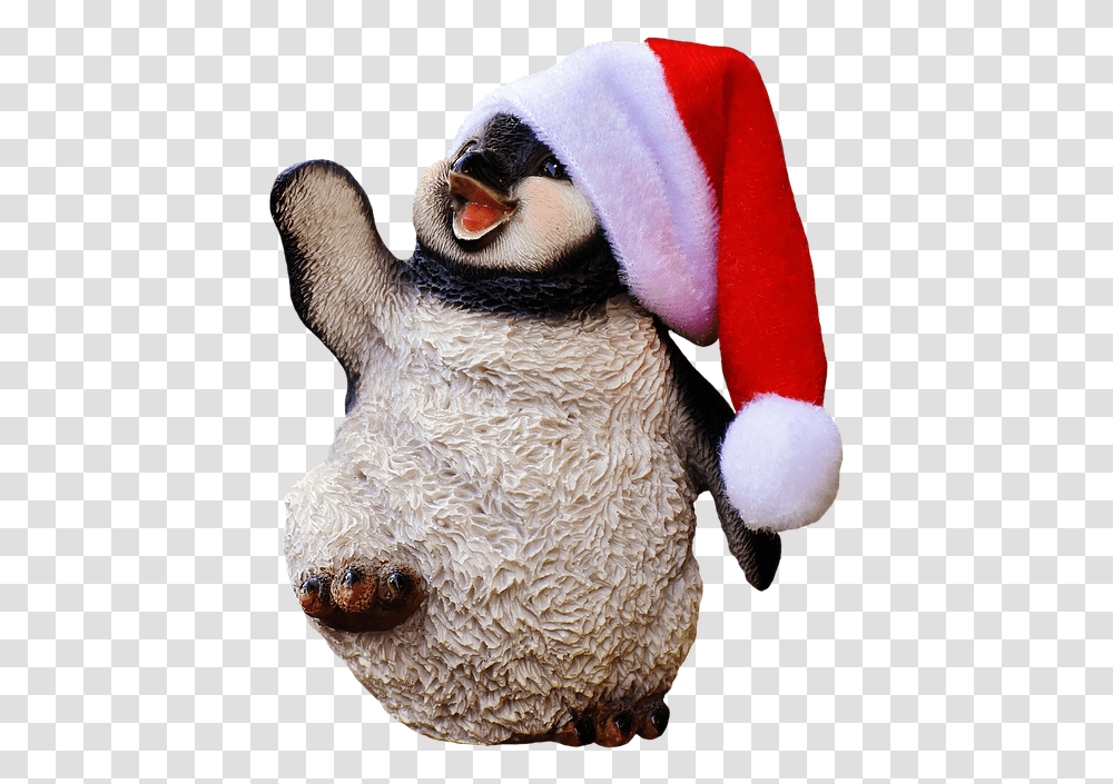Christmas Penguin Santa Hat Dance Funny Figure Christmas Day, Teddy Bear, Toy, Animal, Bird Transparent Png