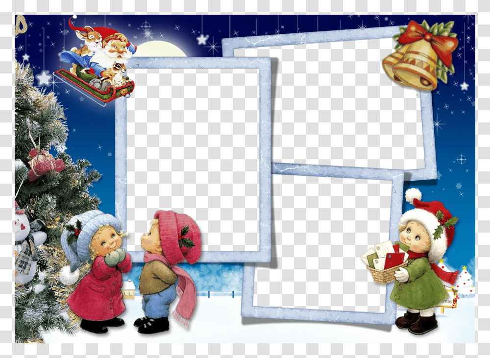 Christmas Photo Frame Hd, Collage, Poster, Advertisement, Plant Transparent Png
