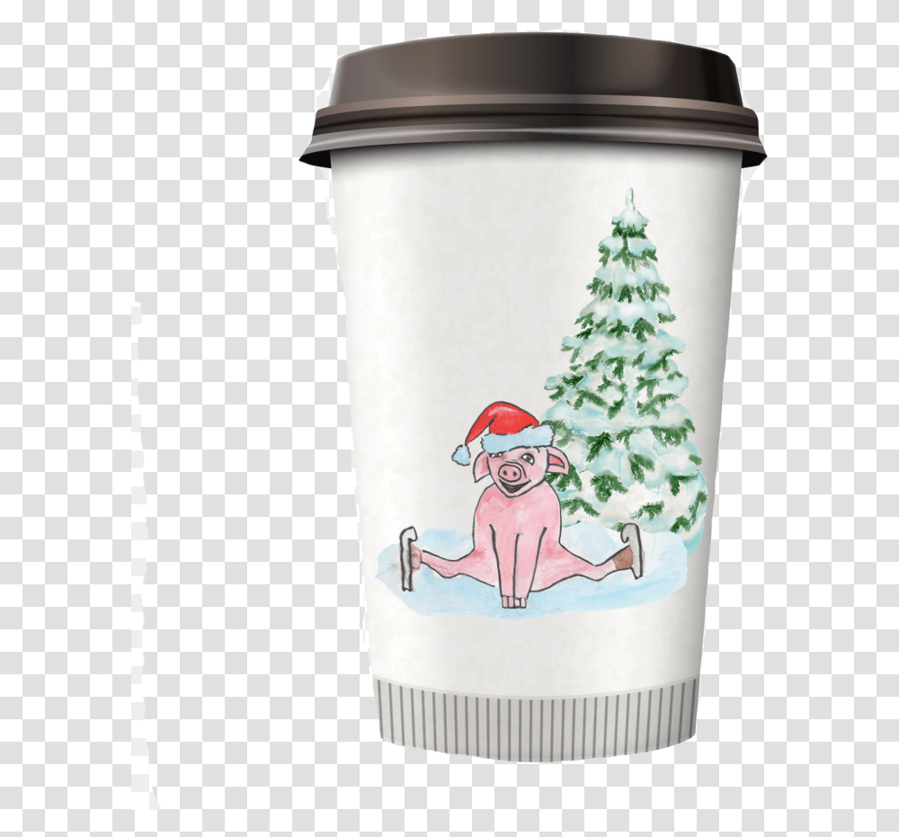 Christmas Pig Clipart Symbol 2019 Coffee Cup Plastic, Bottle, Shaker Transparent Png