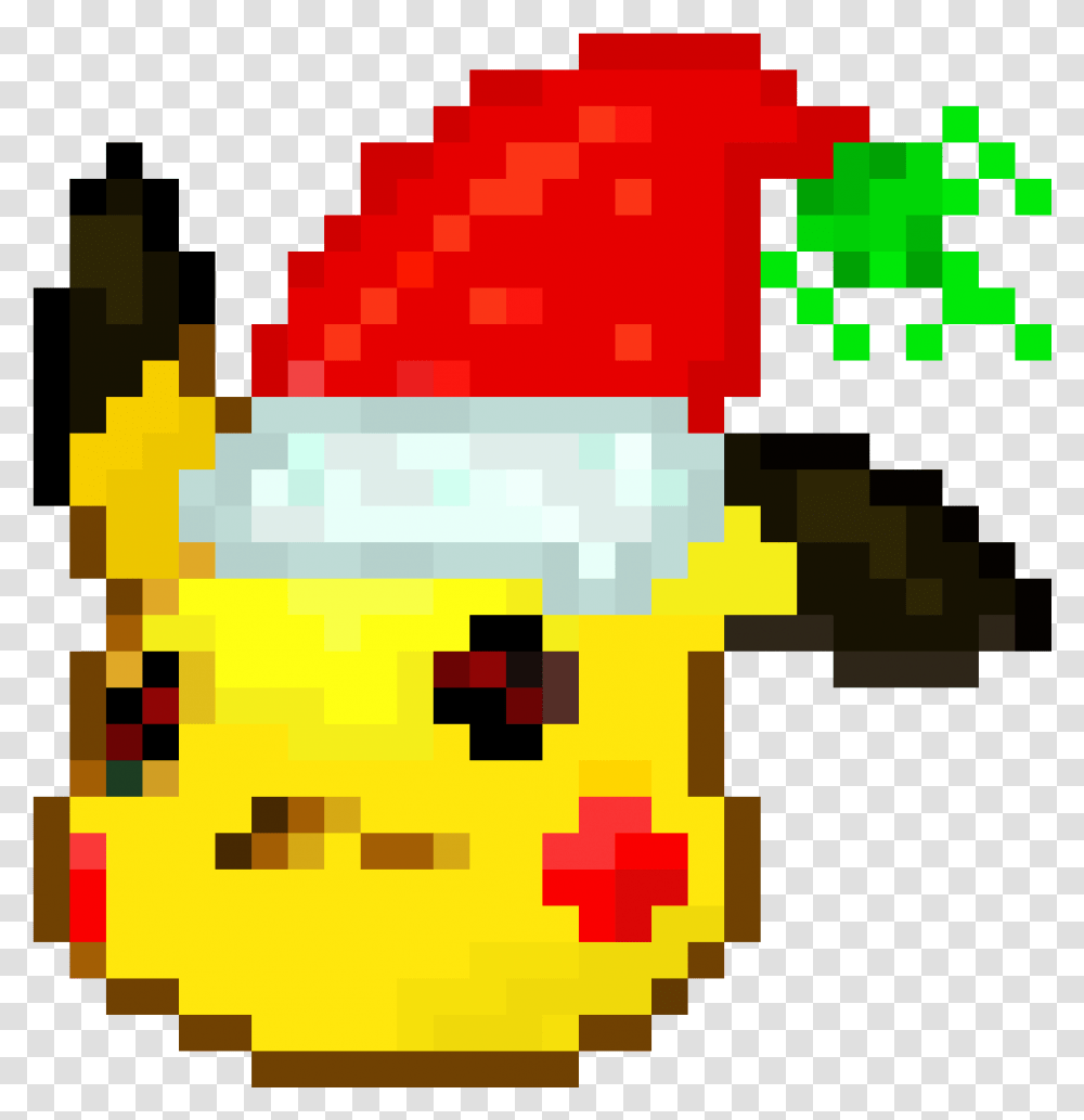 Christmas Pikachu Pixel Art Maker 8 Bit Face Gif, Pac Man, Rug, Text, Urban Transparent Png