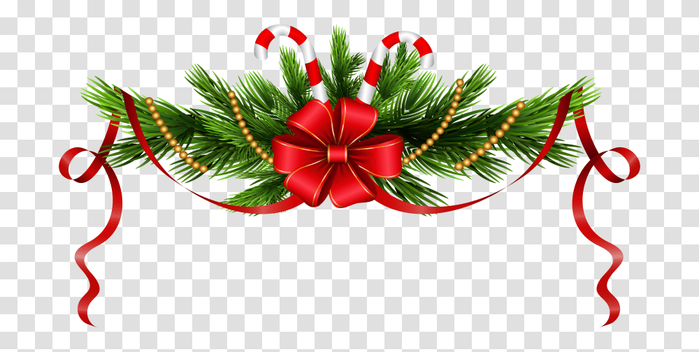 Christmas Pine Branches Decoration, Gift Transparent Png