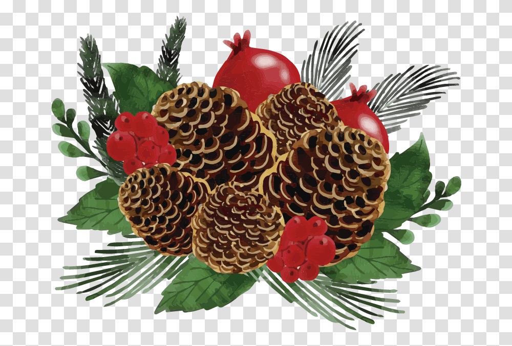 Christmas Pine Cone Wreath Wall Sticker Sticker, Plant, Graphics, Art, Tree Transparent Png
