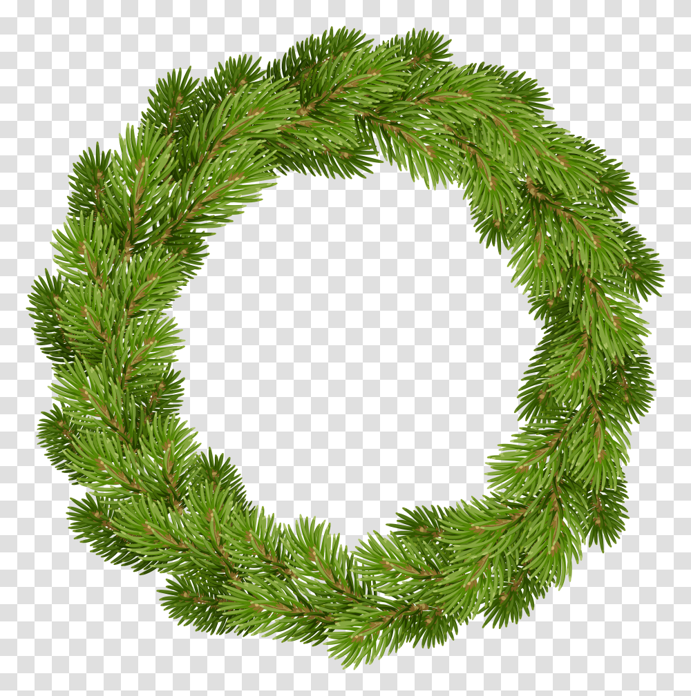 Christmas Pine Wreath Clip Transparent Png