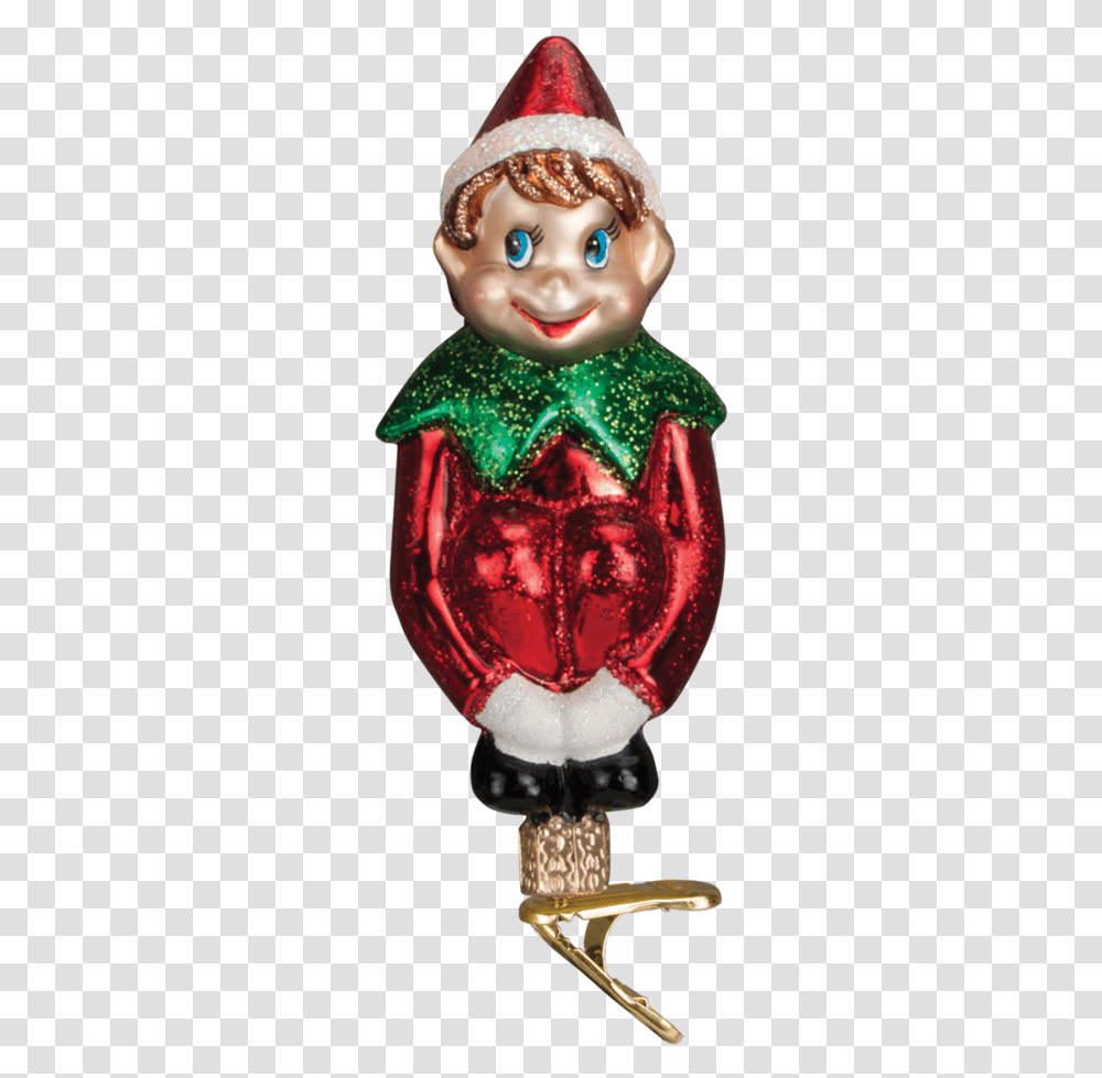 Christmas Pixie Elf Ornament Christmas Elf, Doll, Toy, Glass, Clothing Transparent Png