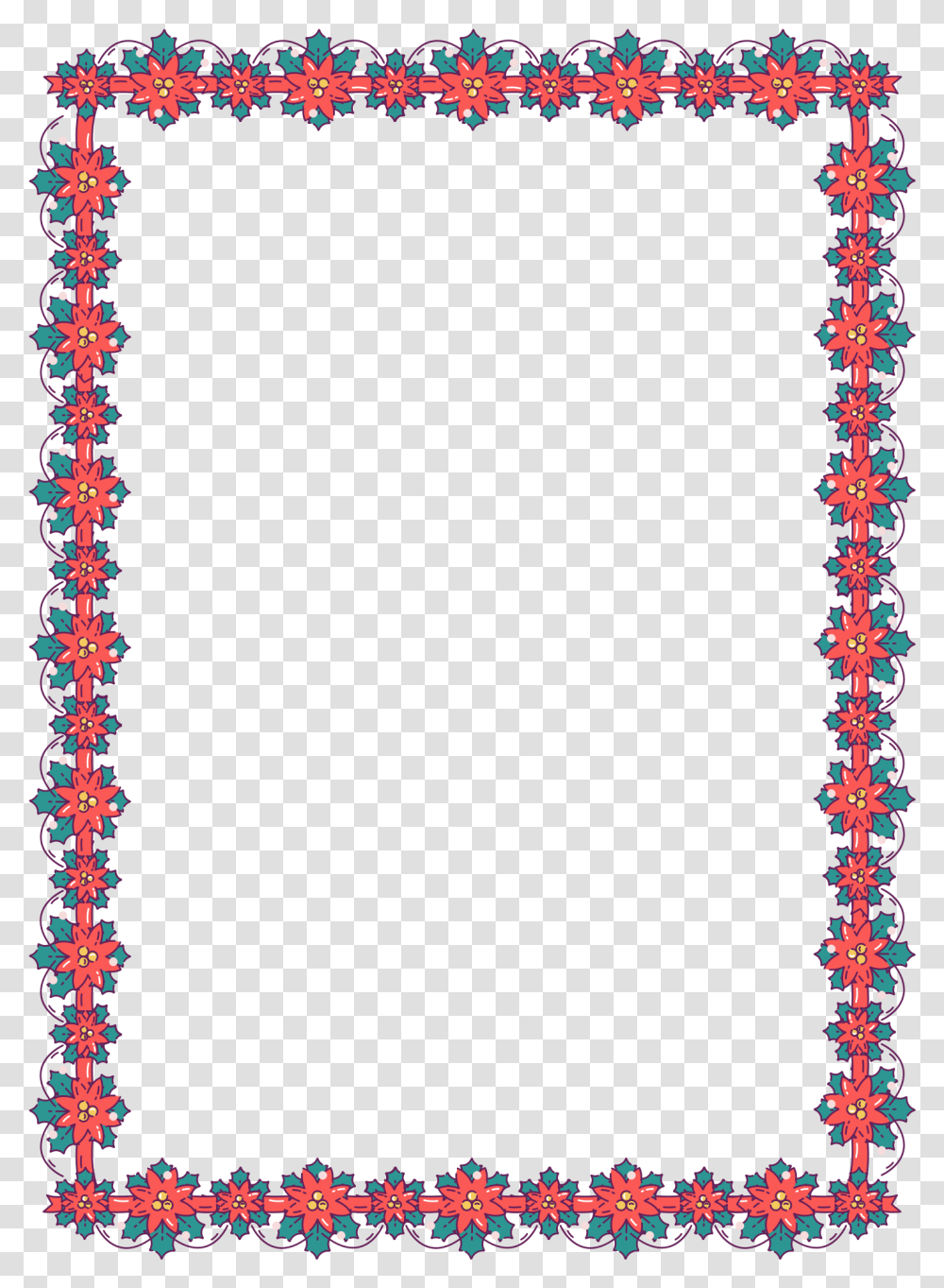 Christmas Poinsettia Border, Necklace, Jewelry, Accessories Transparent Png