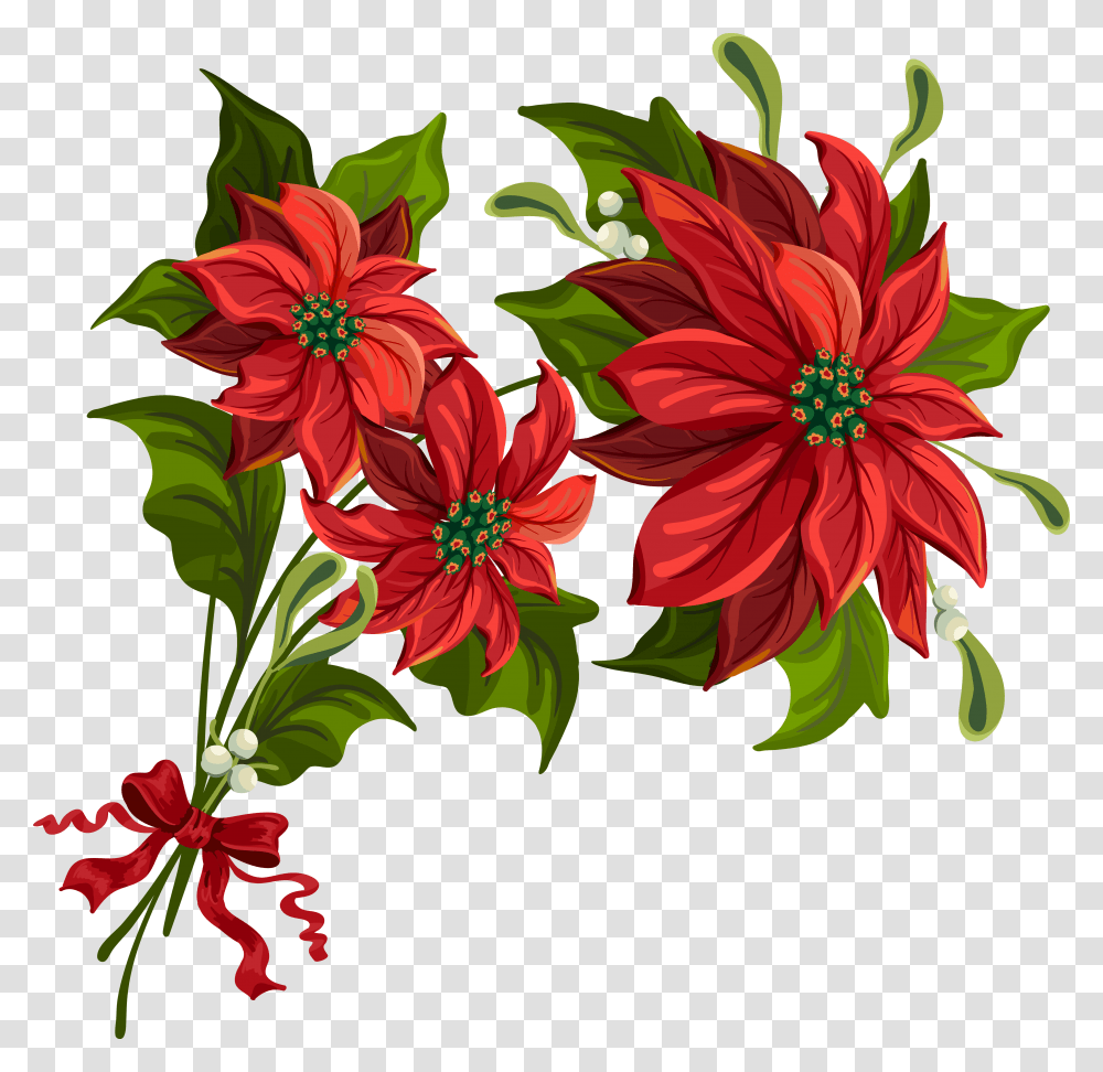 Christmas Poinsettia Clipart Flower Related To Christmas, Floral Design, Pattern, Plant Transparent Png