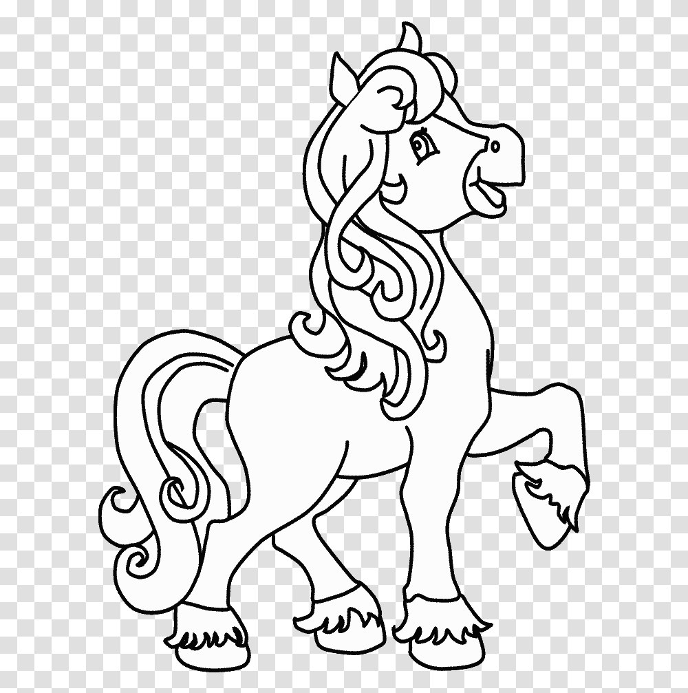 Christmas Pony Coloring Page, Stencil, Mammal, Animal Transparent Png