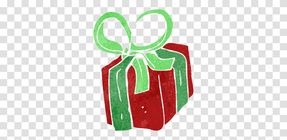 Christmas Present Retro Cartoon Illustration Illustration, Bag, Sack, Shopping Bag, Gift Transparent Png