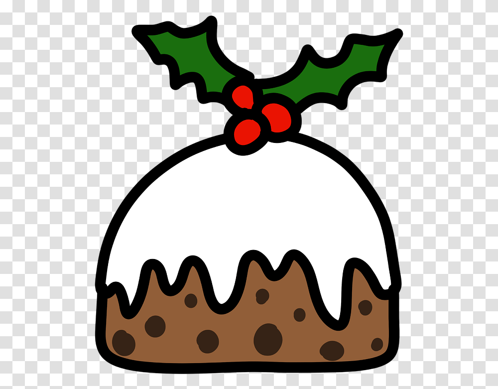 Christmas Pudding With Holly, Food, Egg Transparent Png