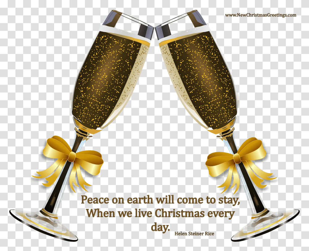 Christmas Quotes Champagne Glasses With Wedding Rings, Lamp, Beverage, Drink, Wine Glass Transparent Png