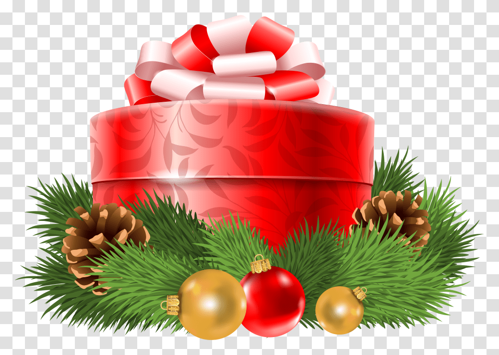 Christmas Red Gift Decor Clipart Otkritki S Nastupayushim Novim Godom Transparent Png