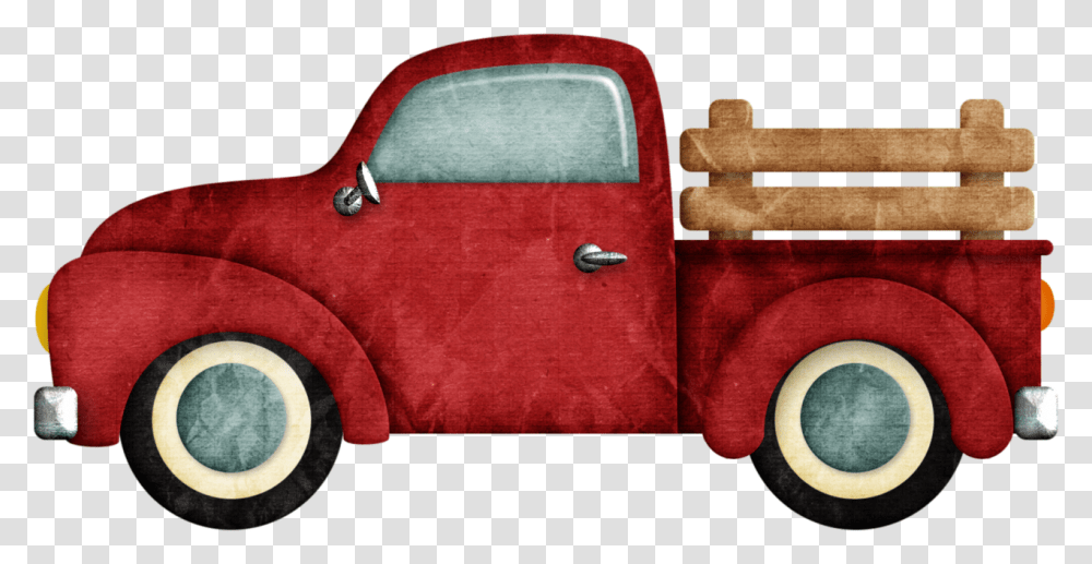 Christmas Red Truck, Cushion, Couch, Furniture, Transportation Transparent Png