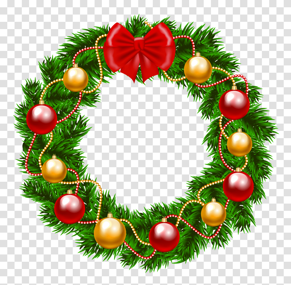 Christmas Reefs Cliparts, Wreath, Christmas Tree, Ornament, Plant Transparent Png