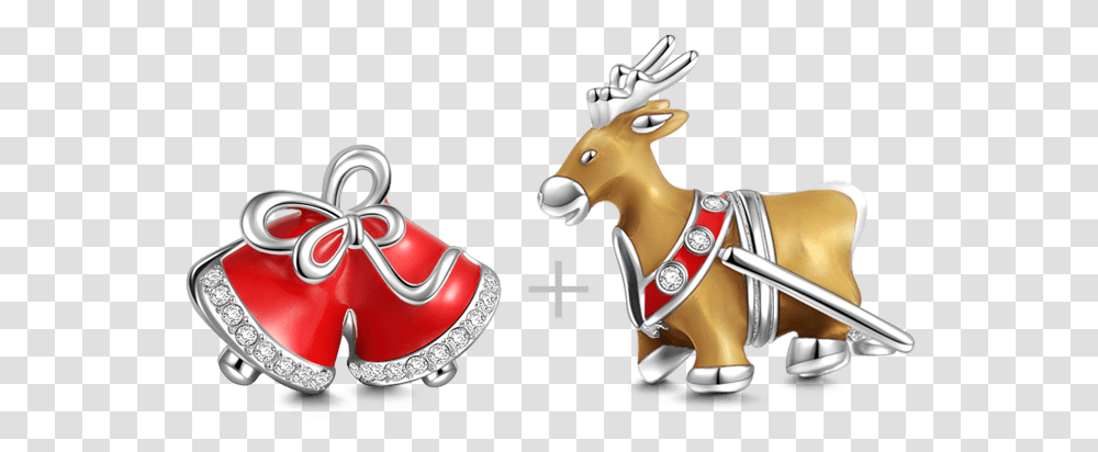 Christmas Reindeer And Bells Set Loveforeverheartcharm Holiday Ornament, Dynamite, Figurine, Accessories, Jewelry Transparent Png