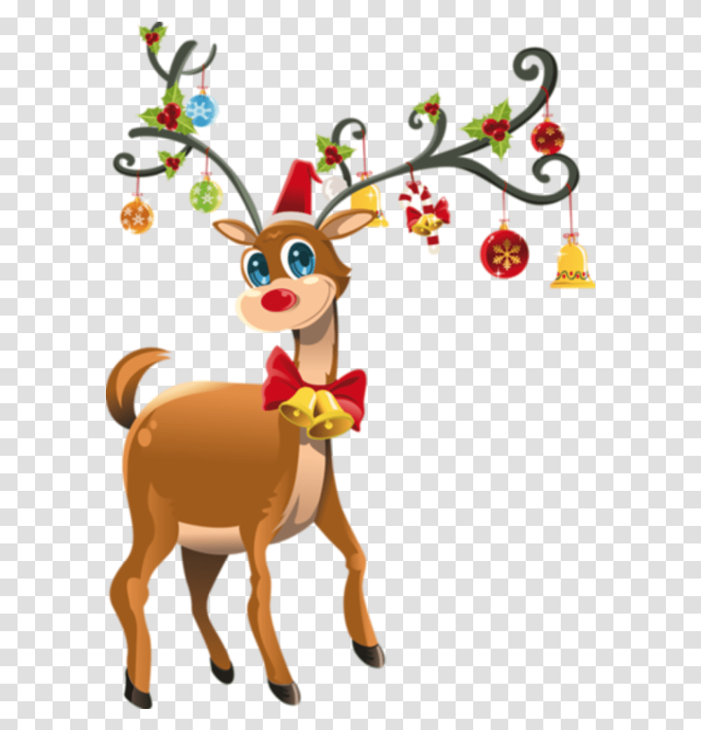 Christmas Reindeer Clipart Petit Renne Au Nez Rouge, Mammal, Animal, Wildlife, Graphics Transparent Png