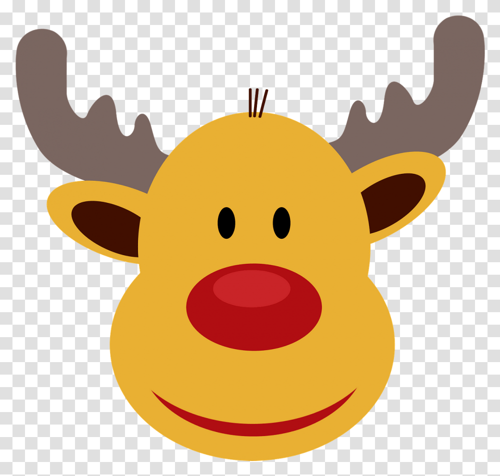 Christmas Reindeer Face Clipart Free Download Imagenes De Renos Animados, Piggy Bank, Mammal, Animal, Snowman Transparent Png