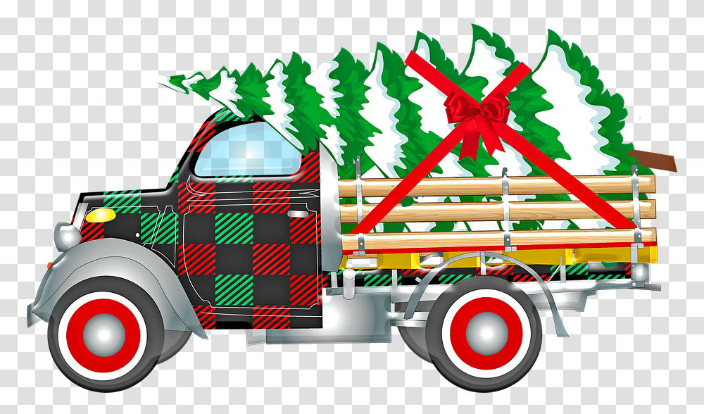 Christmas Retro Car Santa Claus Gifts Christmas Christmas Day, Wheel, Machine, Fire Truck, Vehicle Transparent Png