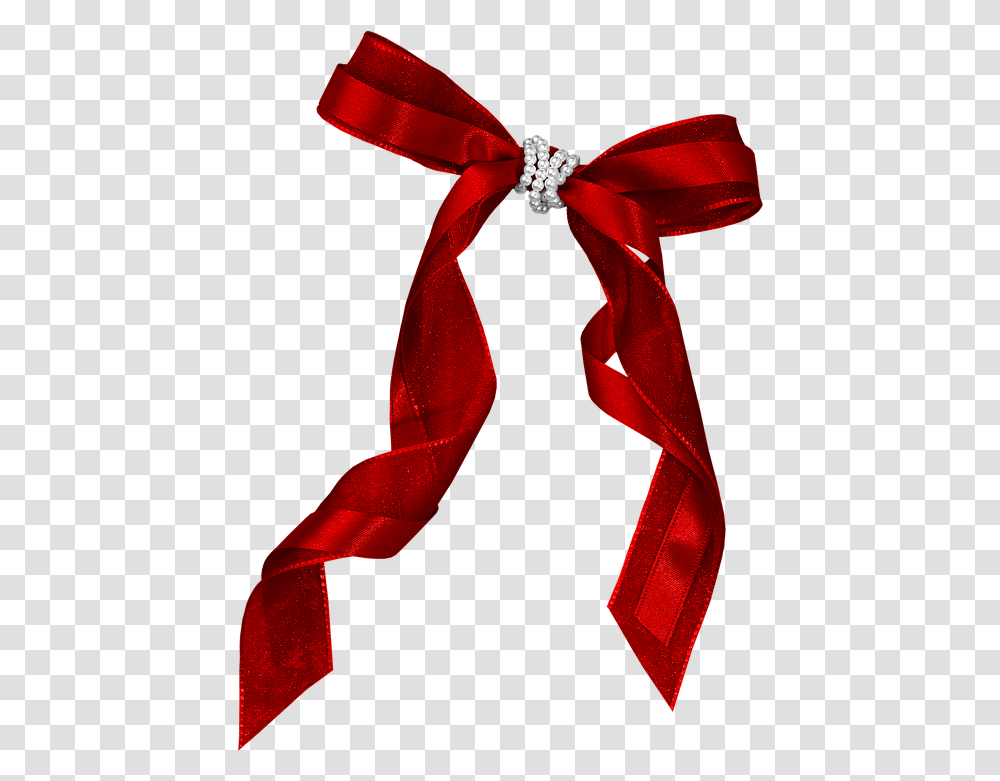 Christmas Ribbon Clipart Satin Christmas Bow Tie Thread Gift, Sash, Clothing, Apparel, Scarf Transparent Png