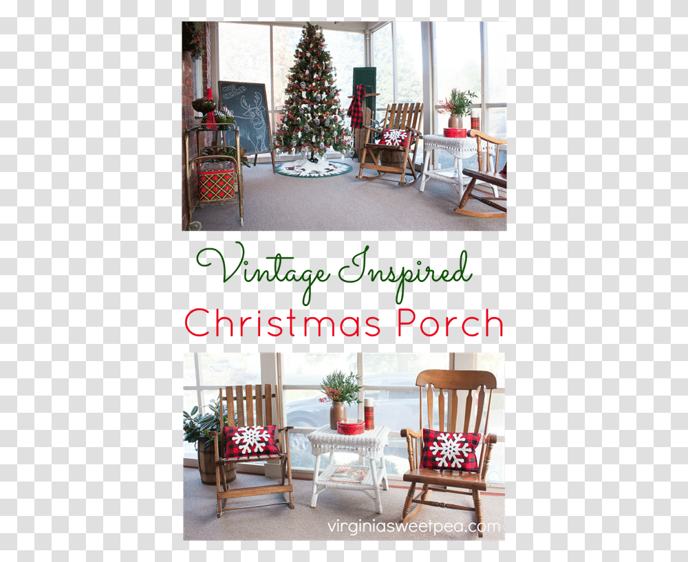 Christmas Rocking Chairs On Porch, Furniture, Tree, Plant, Table Transparent Png