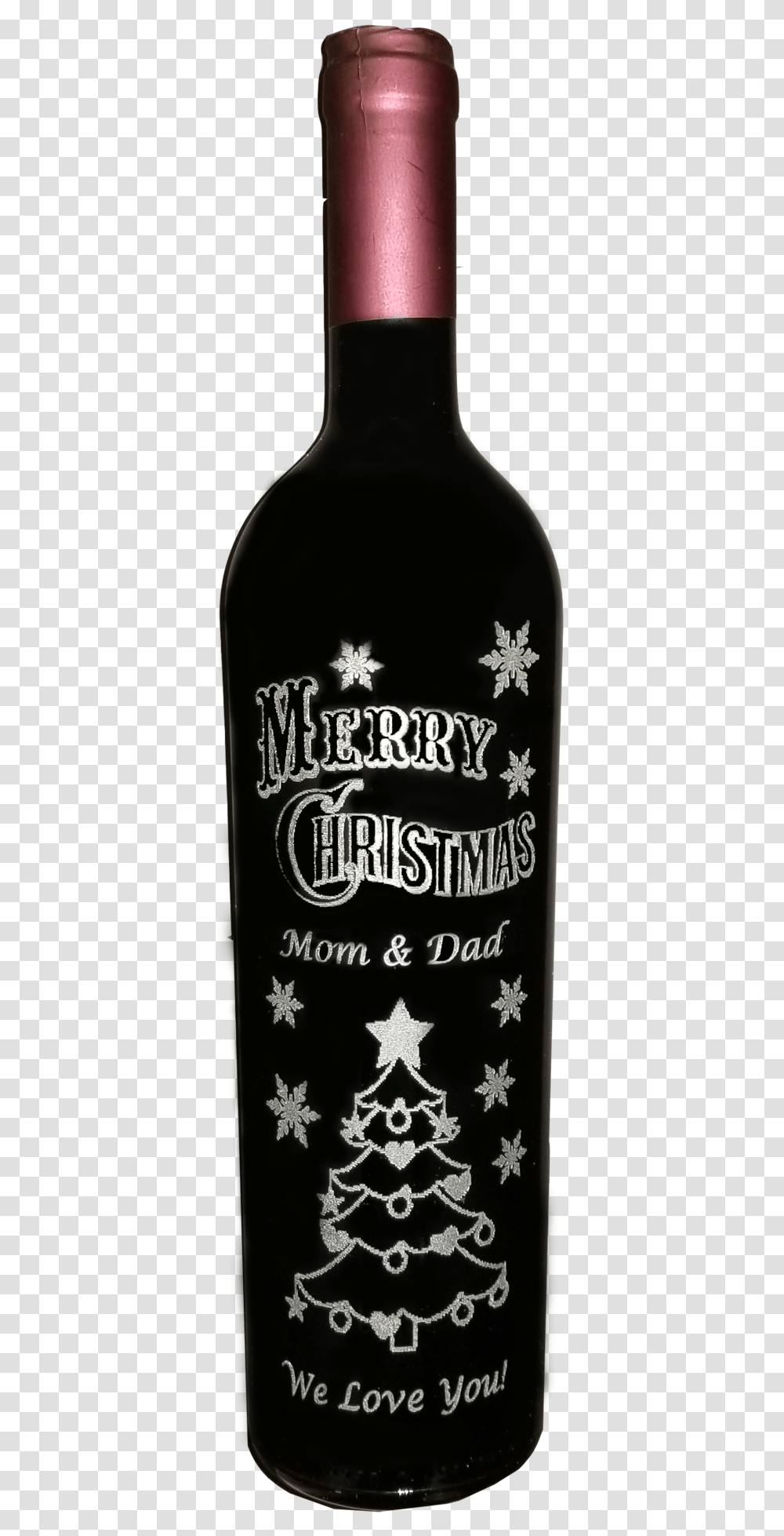 Christmas Sample Glass Bottle, Alcohol, Beverage, Drink, Liquor Transparent Png
