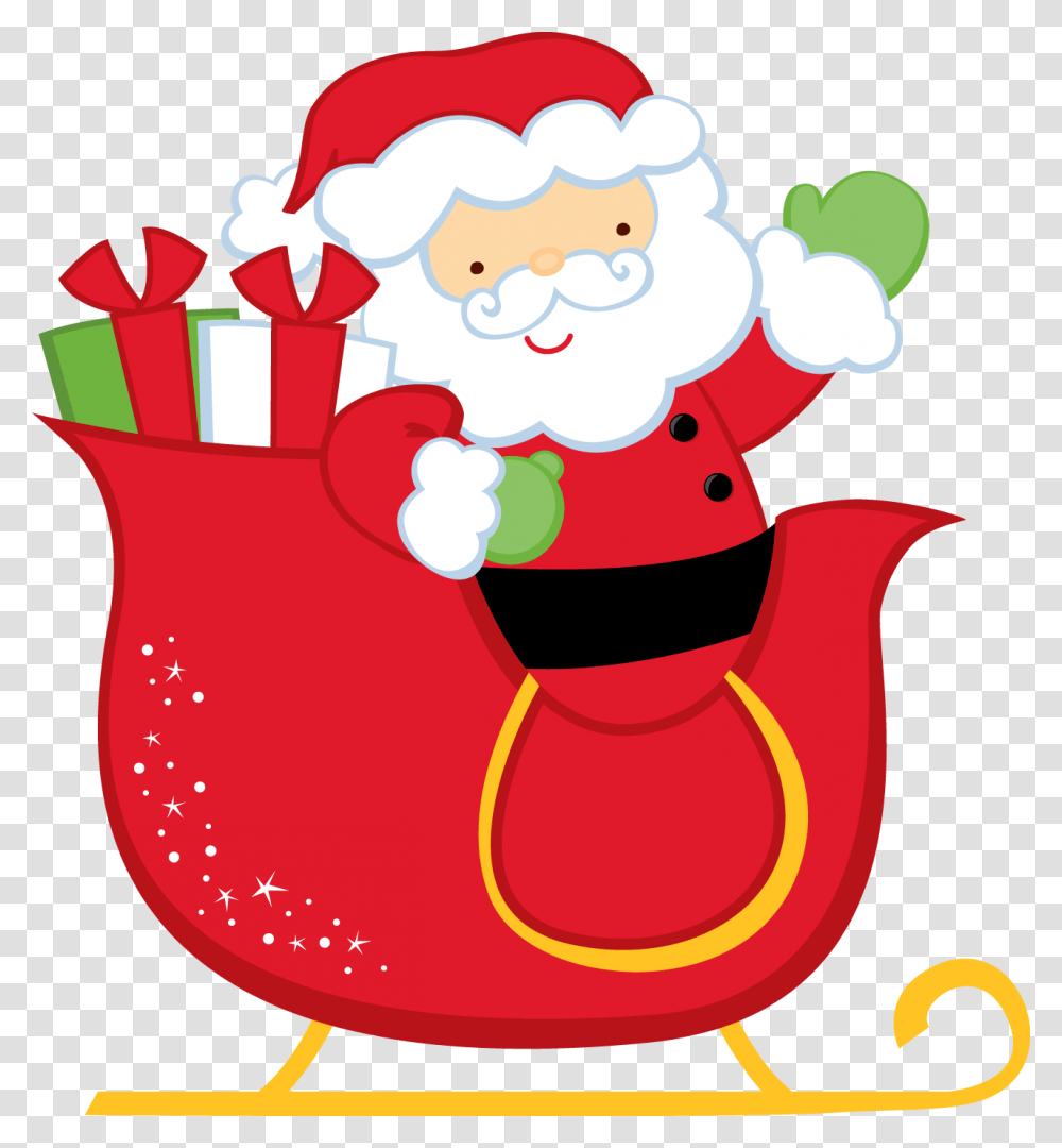 Christmas Santa And Sleigh Clip Art Clip Art, Birthday Cake, Dessert, Food Transparent Png